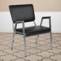 HERCULES Black Antimicrobial Vinyl Bariatric Medical Reception Arm Chair with 3/4 Panel Back