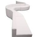 HERCULES Alon Series Melrose White LeatherSoft Reception Configuration, 9 Pieces