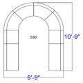 HERCULES Alon Series Melrose White LeatherSoft Reception Configuration, 8 Pieces