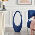 Mandolin Large Floor Vase Sculpture // Glossy Blue