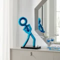 Golf Man Sculpture // Metallic Blue