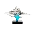 Clear Gray & Blue Sculpture