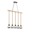 Wood and Ropes 5 Light Chandelier // Black