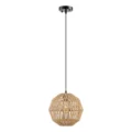 Iron and Ropes 1 Light 11" Diam Pendant // Black and Beige