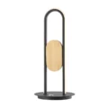 Table Lamp Satin Black & Wood