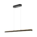 Chandelier Curved Linear Satin Black & Wood