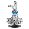 Sitting Rabbit with Blue Tie and Glasses