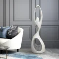 Tall Doll Floor Sculpture // White and Chrome