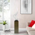 Flame 65" Tall Floor Sculpture // White With Gray Stand