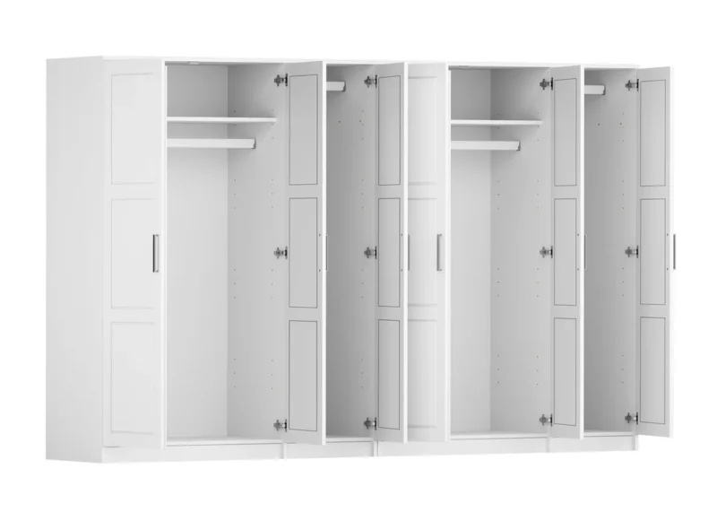 100% Solid Wood Urban 6-Door Wardrobe Closet