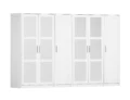 100% Solid Wood Urban 6-Door Wardrobe Closet with Mirrored Doors