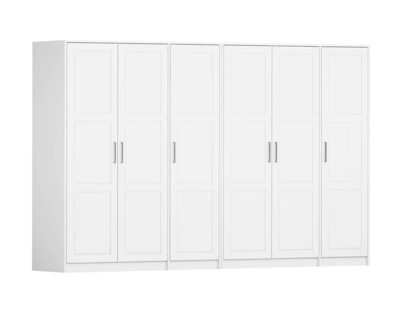 100% Solid Wood Urban 6-Door Wardrobe Closet
