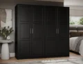 100% Solid Wood Urban 4-Door Wardrobe Armoire