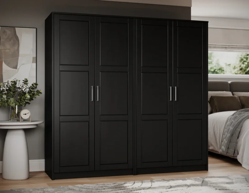 100% Solid Wood Urban 4-Door Wardrobe Armoire