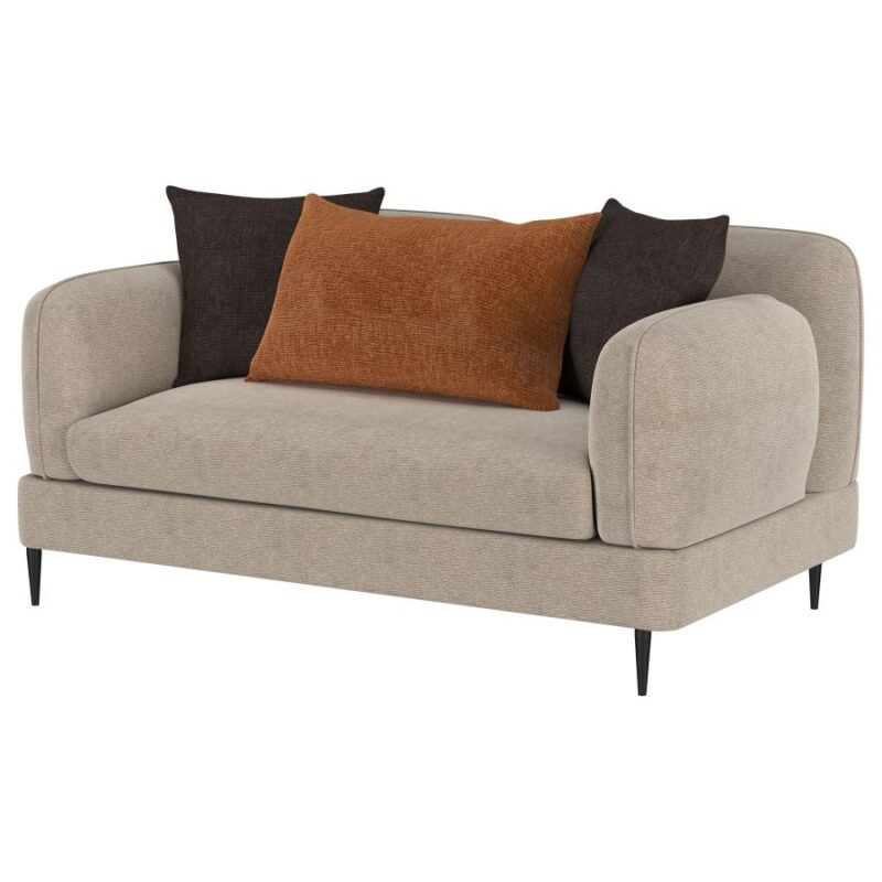 Jade 2-piece Chenille Upholstered Sofa Set Latte