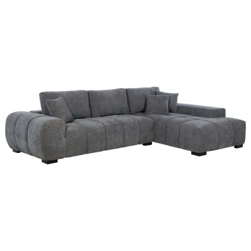Octavia Upholstered Sofa Set Charcoal Grey