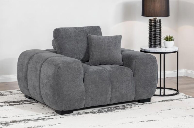 Octavia Upholstered Accent Chair Charcoal Grey