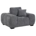 Octavia Upholstered Sofa Set Charcoal Grey