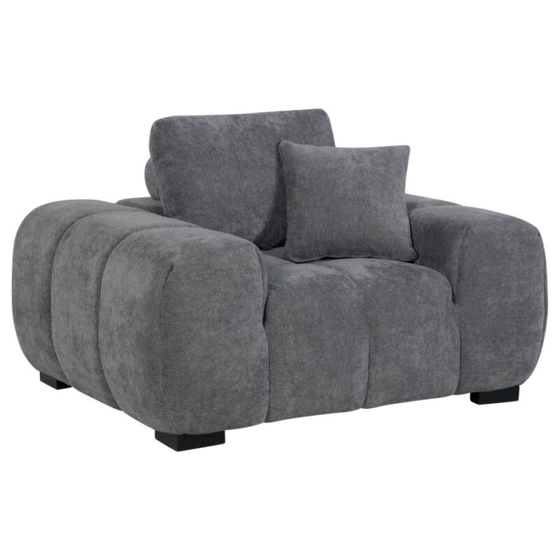 Octavia Upholstered Sofa Set Charcoal Grey