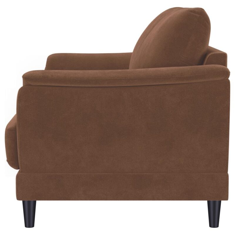 Selma 2-piece Velvet Upholstered Crescent Arm Sofa Set Rust