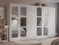 100% Solid Wood Urban 6-Door Wardrobe Closet with Mirrored Doors
