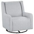 Serra Boucle Upholstered Swivel Glider Dove Grey