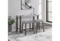 D1523 GREY CONSOLE SOFA TABLE AND 2 STOOLS