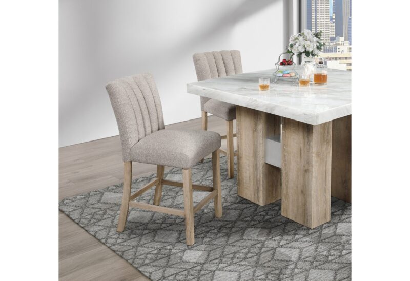 D04 NATURAL BAR TABLE + D8685 BEIGE/NAT BAR STOOL